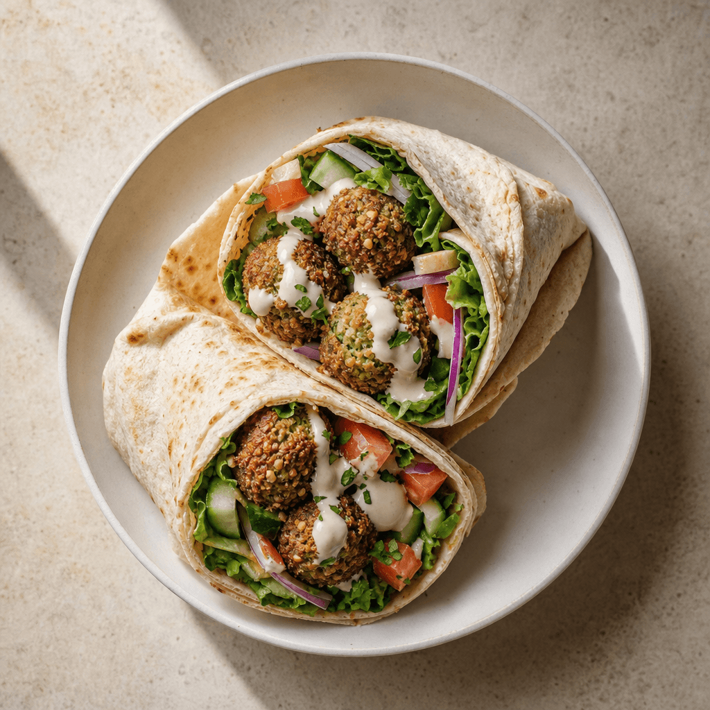 Falafel Wrap with Tahini Sauce
